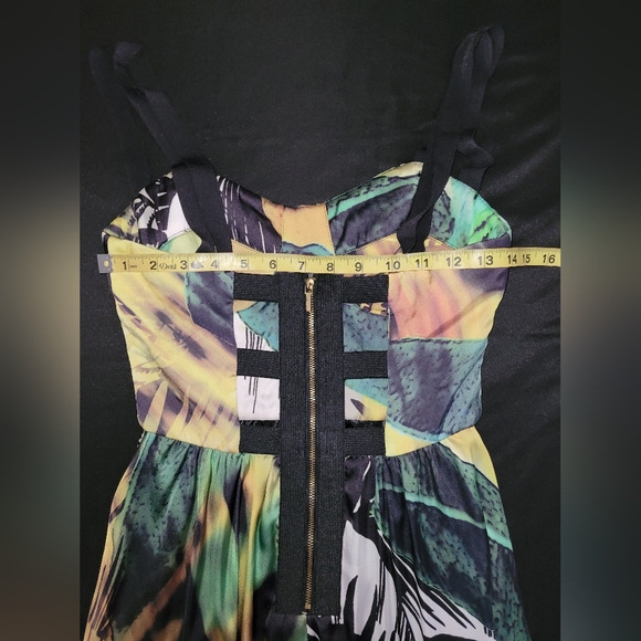 Bebe Multicolor Hi Low Flowy Sleeveless Summer Dress, Size XS - Picture 11 of 11